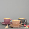 Gepunktete Design Glasierte Tasse und Untertasse Kaffee Set